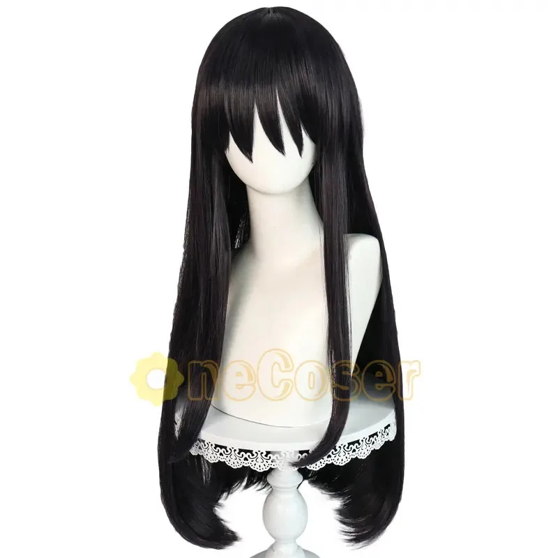 ADFF15IN STOCK شعر صناعي طويل  - مراجعة Anime Cosplay Girl With Black Hair وسعره